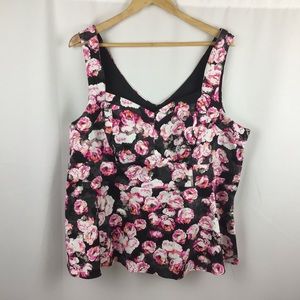 Torrid Rose Print Peplum Top
